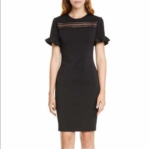 Ted‎ Baker Livsia Lace Panel Pencil Dress Black US 10